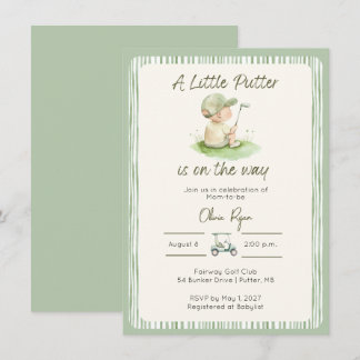 Little Putter Golf Baby Shower Uitnodiging