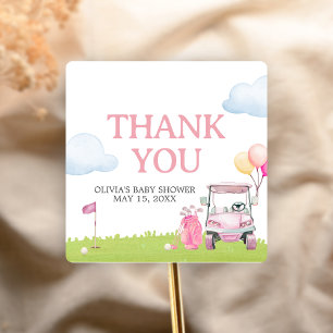 Little Putter Golf Baby Shower Vierkante Sticker