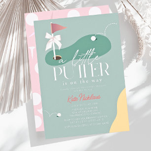 Little Putter Golf Fairway Boog Meisje Baby Shower Kaart