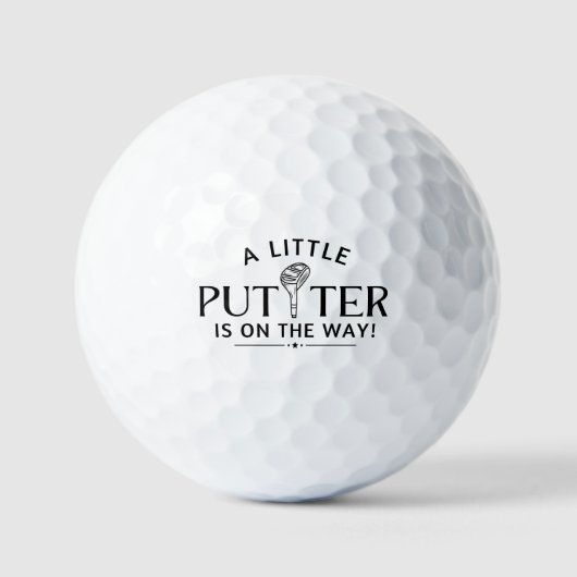 Little Putter Golf Zwangerschap Aankondiging Golfballen (Voorkant)