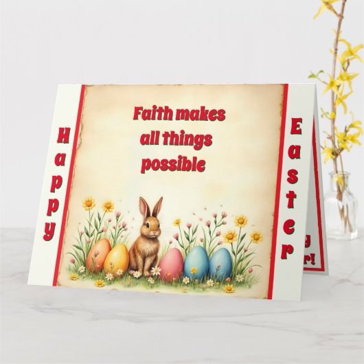 Little Rabbit and Easter Eggs Populair Collectie Kaart (Gele Bloem)