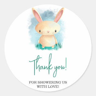 Little Rabbit baby shower bedankt Ronde Sticker
