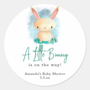 Little Rabbit - baby shower Ronde Sticker