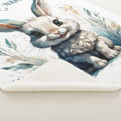 Little Rabbit Blue gepersonaliseerd Sherpa Deken (3/4)