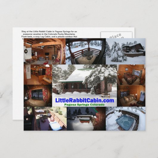 Little Rabbit Cabin Post Card Briefkaart (Voorkant / Achterkant)