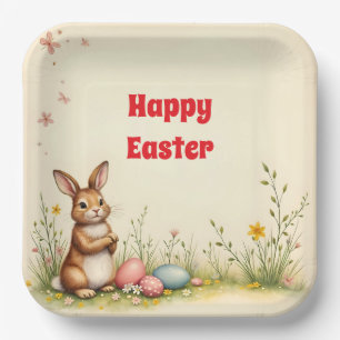 Little Rabbit Easter Populair Collectie Papieren Bordje