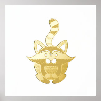 Little Raccoon Folie Afdrukken