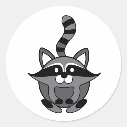 Little Raccoon Ronde Sticker (Voorkant)