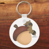Little Racoon White Classic Sleutelhanger (Voorkant)