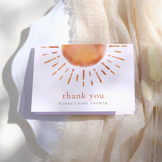 Little Ray of Sunshine Boho Baby shower Bedankt