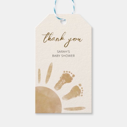 Little Ray of Sunshine Boho Baby shower Cadeaulabel (Voorkant)