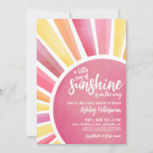 Little Ray Of Sunshine Boho Baby Shower Invitation (Devant)