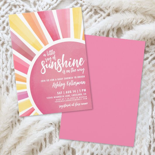 Little Ray Of Sunshine Boho Baby Shower Invitation