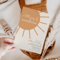 Little Ray of Sunshine Boho Baby shower Invitation