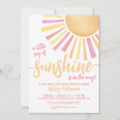 Little Ray Of Sunshine Boho Baby shower Invitation (Devant)