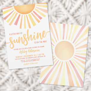 Little Ray of Sunshine Boho Baby shower Kaart