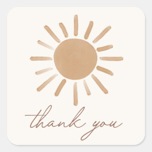 Little Ray of Sunshine Boho Baby shower Vierkante Sticker