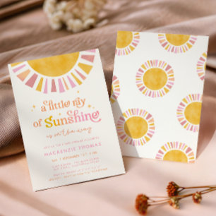 Little Ray of Sunshine Boho Retro Meisje Baby show Kaart