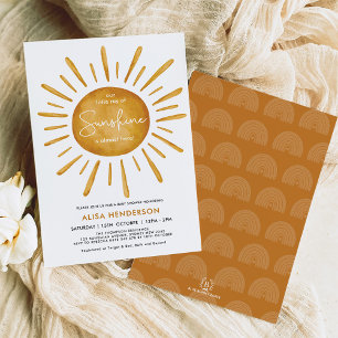 Little Ray of Sunshine   Boho Sun Baby shower Kaart