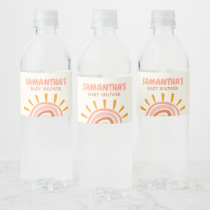 Little Ray of Sunshine Boho Sun Baby shower Waterfles Etiket