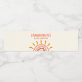 Little Ray of Sunshine Boho Sun Baby shower Waterfles Etiket (Enkel label)
