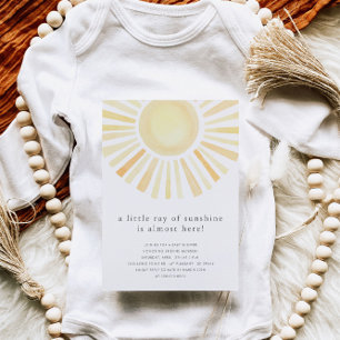 Little Ray of Sunshine Boho Sun Yellow Baby shower Kaart