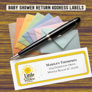 Little Ray of Sunshine Glitter Baby shower Adres Etiket
