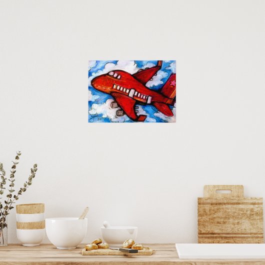 Little Red Airplane Poster (Keuken)