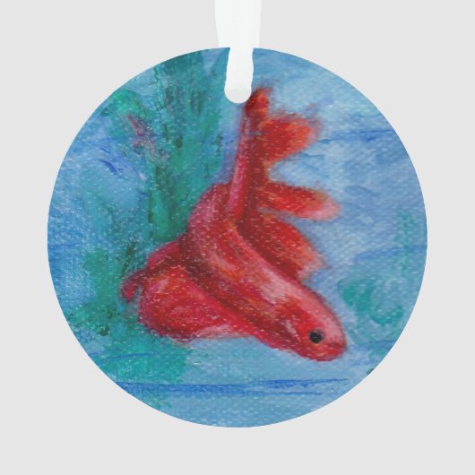 Little Red Betta Fish Ornament (achterkant)