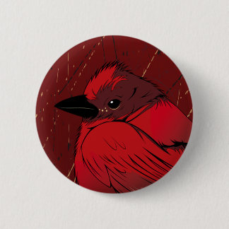 Little Red BIrd Ronde Button 5,7 Cm