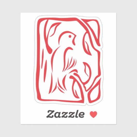 Little Red Bird Sticker (Vel)