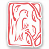 Little Red Bird Sticker (Voorkant)