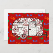Little Red Camper Christmas briefkaart (Voorkant / Achterkant)