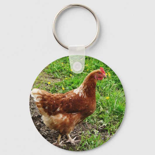Little Red Chicken - Free Range Egg Layer Sleutelhanger (Voorkant)