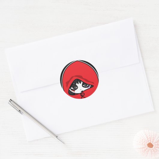 Little Red Classic Round Sticker (Envelop)