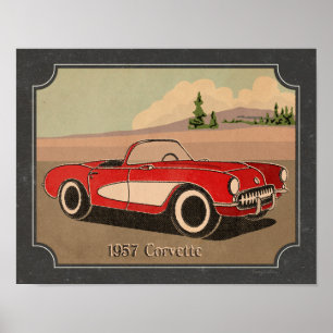 Little Red Corvette 1957 print