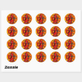 Little Red Devil Ronde Sticker (Vel)