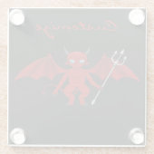 Little Red Devil Thunder_Cove Glazen Onderzetter (Achterkant)