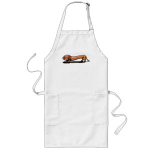 Little Red Doxie Apron Lang Schort