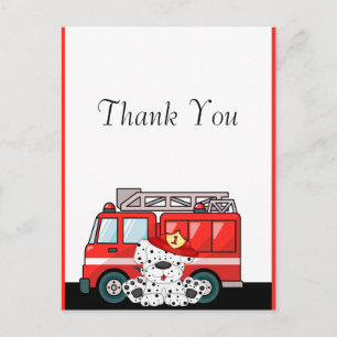 Little Red Fire Truck, Dalmatian Birthday Briefkaart