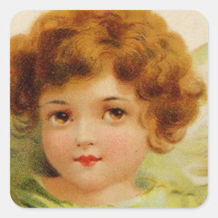 Little Red-Headed Angel Vierkante Sticker