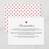 Little Red Heart Wedding Direction Card Informatiekaartje (Voorkant / Achterkant)