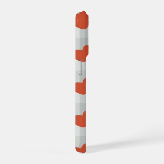 Little red hearts cozy gingham pattern Preppy iPhone Hoesje (Rechterkant)