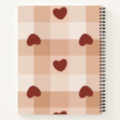 Little red hearts cozy gingham pattern Preppy Notitieboek (Achterkant)