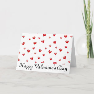 Little Red Hearts Valentijnsdag Wenskaart Feestdagen Kaart