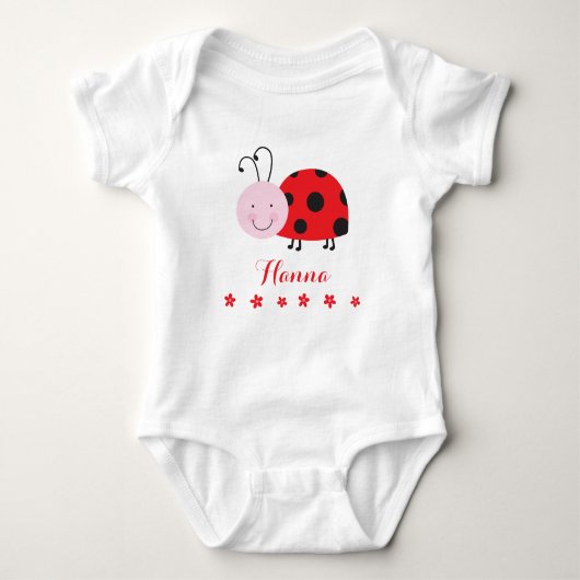 Little Red Ladybug Gepersonaliseerde Baby Creeper Romper (Voorkant)