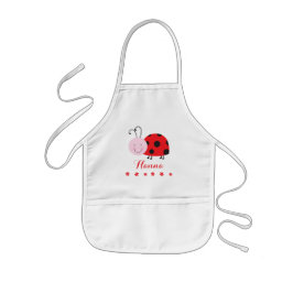 Little Red Ladybug Personalized Kinder Apron Kinder Schort