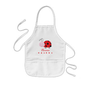 Little Red Ladybug Personalized Kinder Apron Schort