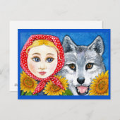 Little Red Riding Hood, Big Bad Wolf Briefkaart (Voorkant / Achterkant)
