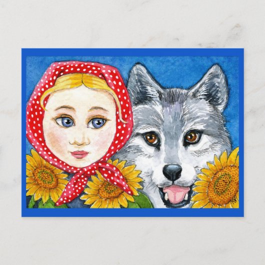 Little Red Riding Hood, Big Bad Wolf Briefkaart (Voorkant)